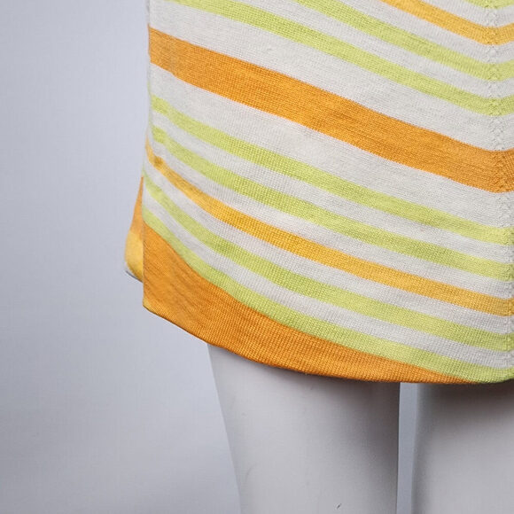 Vintage Lucia Made In Italy Green & Orange Knit Mini Dress Size S - Picture 5 of 12